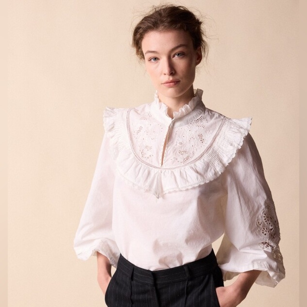 NWT Sz 2 or 4 St. Roche 100% organic cotton Clair Top White ($225)
